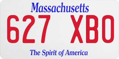 MA license plate 627XB0