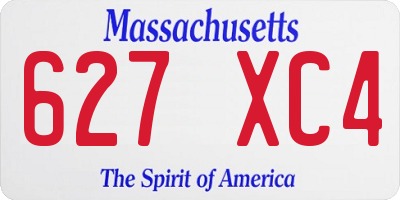 MA license plate 627XC4