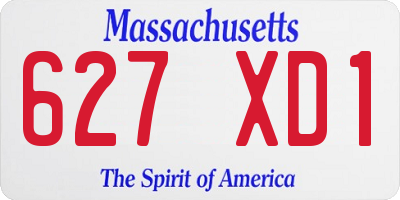 MA license plate 627XD1
