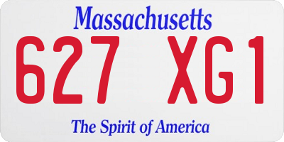 MA license plate 627XG1
