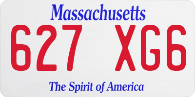 MA license plate 627XG6