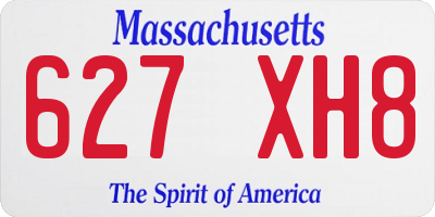 MA license plate 627XH8