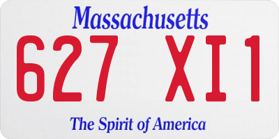 MA license plate 627XI1