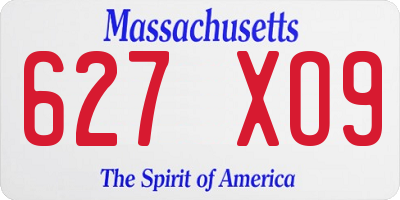 MA license plate 627XO9