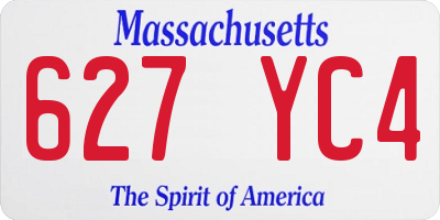 MA license plate 627YC4