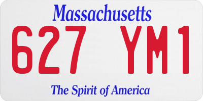 MA license plate 627YM1