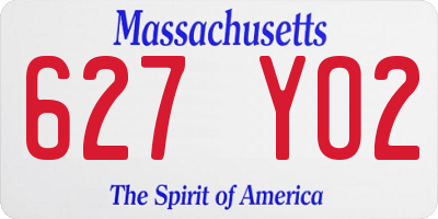 MA license plate 627YO2