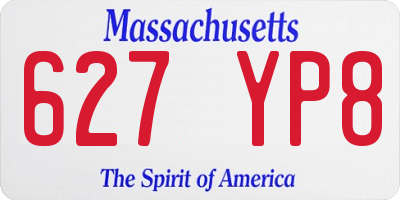 MA license plate 627YP8