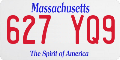 MA license plate 627YQ9