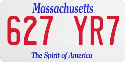MA license plate 627YR7