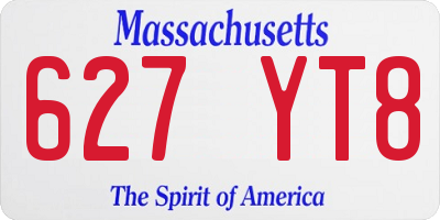 MA license plate 627YT8