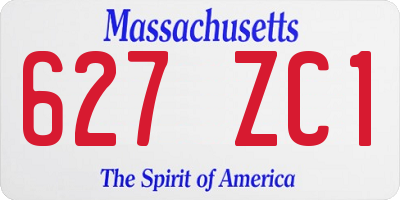 MA license plate 627ZC1