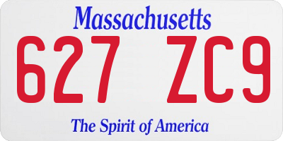 MA license plate 627ZC9