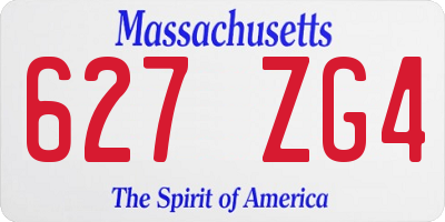MA license plate 627ZG4