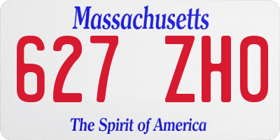 MA license plate 627ZH0