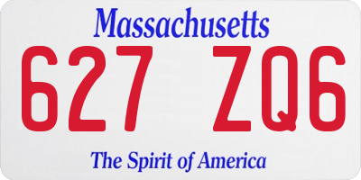 MA license plate 627ZQ6