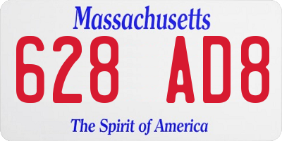 MA license plate 628AD8