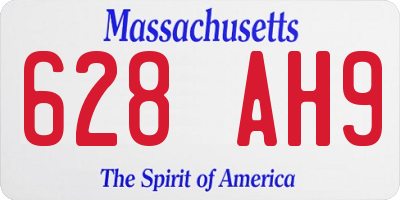 MA license plate 628AH9
