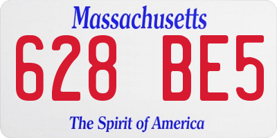 MA license plate 628BE5