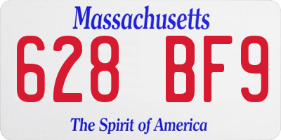 MA license plate 628BF9