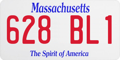 MA license plate 628BL1