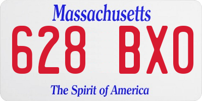MA license plate 628BX0