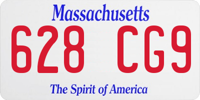 MA license plate 628CG9