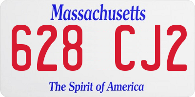 MA license plate 628CJ2