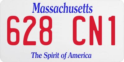 MA license plate 628CN1