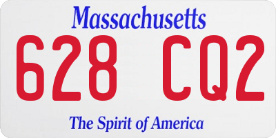 MA license plate 628CQ2