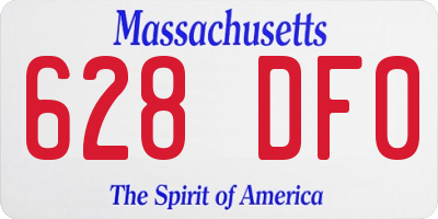 MA license plate 628DF0