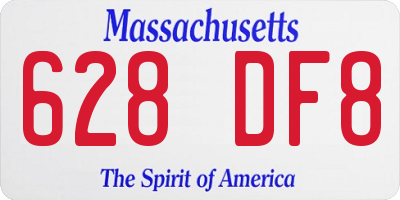 MA license plate 628DF8