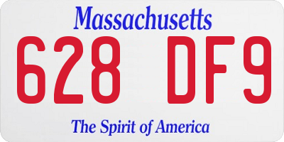 MA license plate 628DF9