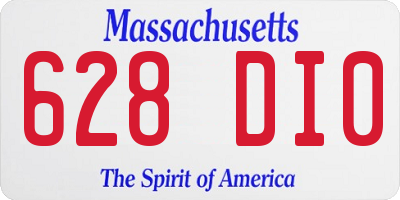 MA license plate 628DI0