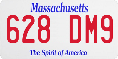 MA license plate 628DM9