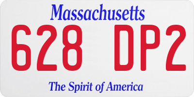 MA license plate 628DP2