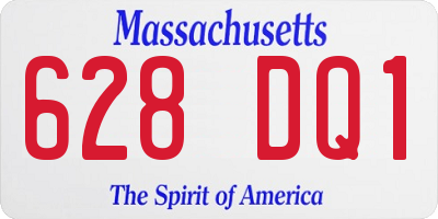 MA license plate 628DQ1