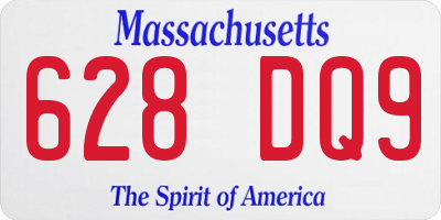 MA license plate 628DQ9