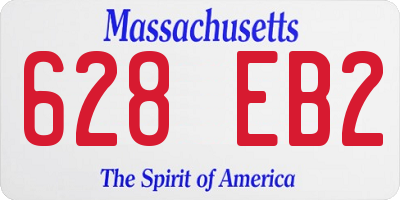 MA license plate 628EB2