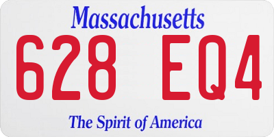 MA license plate 628EQ4