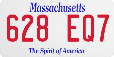 MA license plate 628EQ7