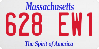 MA license plate 628EW1