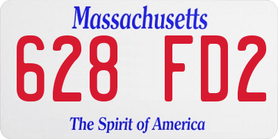 MA license plate 628FD2