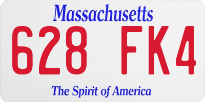 MA license plate 628FK4