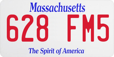 MA license plate 628FM5