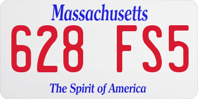 MA license plate 628FS5
