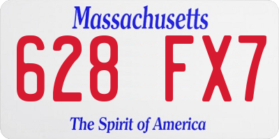 MA license plate 628FX7