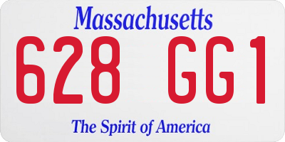 MA license plate 628GG1