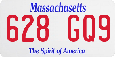 MA license plate 628GQ9