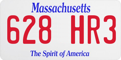 MA license plate 628HR3